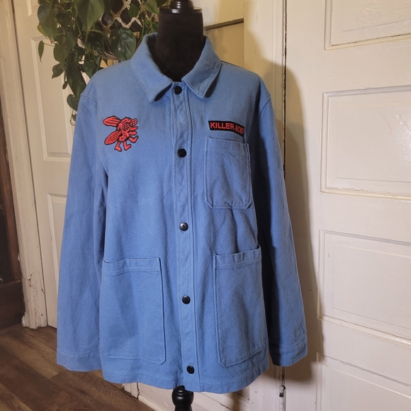 Men's Blue Embroidered Longsleeve/Jacket - Picture 3 of 6